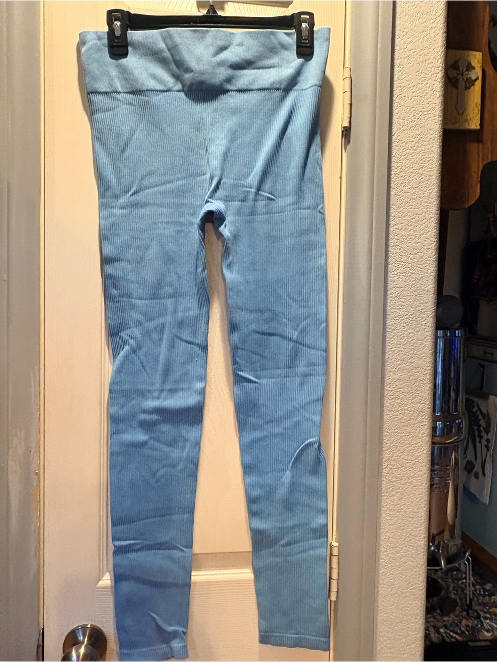 No Boundaries Light Blue Ribbed Girls' Leggings